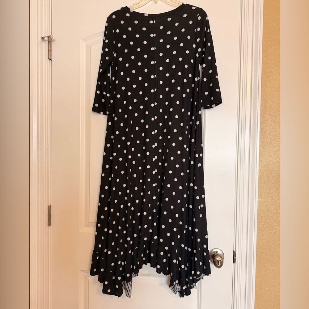 Klassy Girl Black and White Polka Dot Dress - Picture 2 of 4